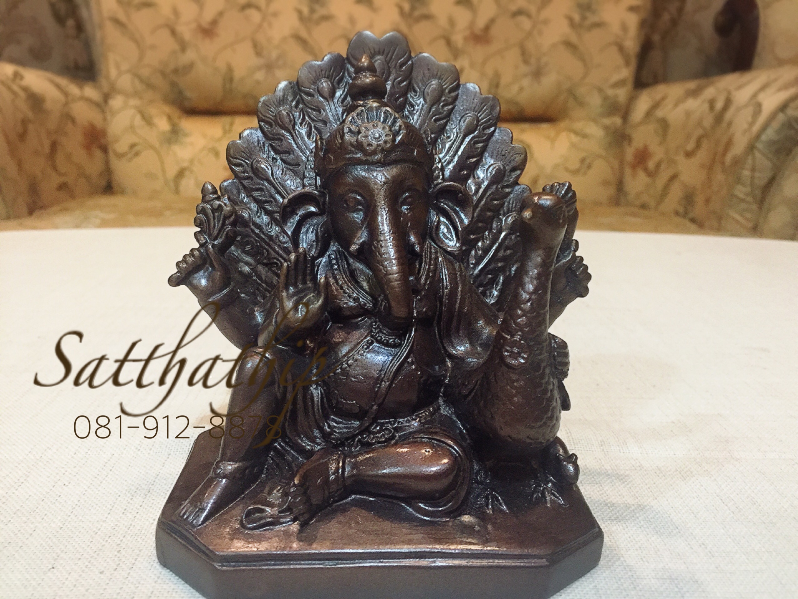 พระพิฆเศวร ปางโมเรศวร/ปางมยุรเวท/ทรงนกยูง (ทองเหลืองรมดำ) - Ganesha: Lord of Success