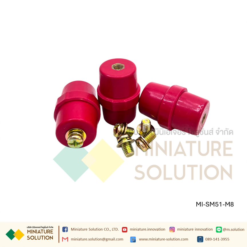 ลูกถ้วยฉนวนแดง ลูกถ้วยบัสบาร์ ลูกถ้วยฉนวน บัสบาร์สีแดง(SM-25/SM-30 M6 ) (SM-30/SM-35/SM-40/SM-51 M8)