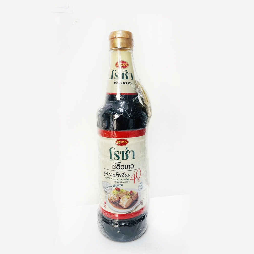 ซีอิ๊วขาวสูตรลดโซเดียม 40 % ตราโรซ่า 680 มล. Roza Light Soy Sauce Low Sodium 40% 680 ml. (05-8496)