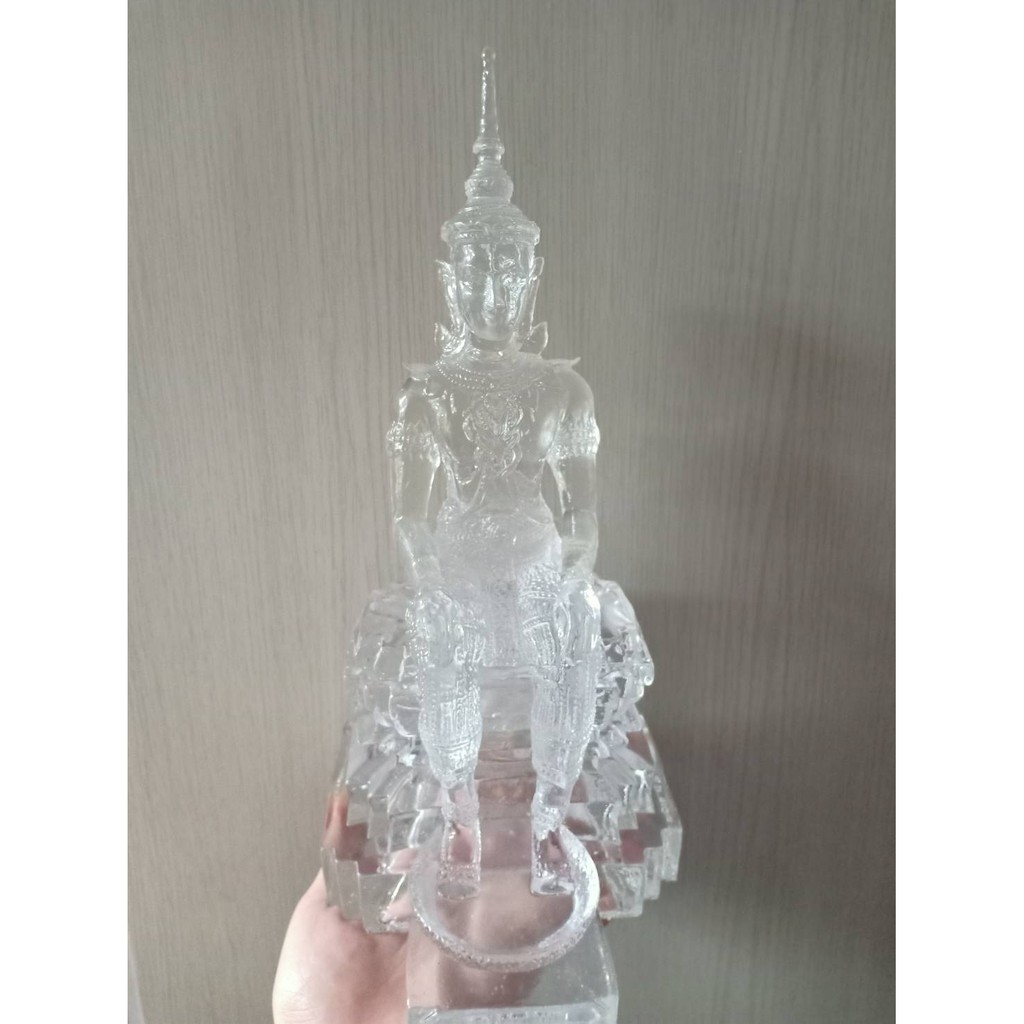 พระวิสุทธิเทพ องค์ปฐมองค์ใส สูง 13 นิ้ว เนื้อไฟเบอร์กลาสใส