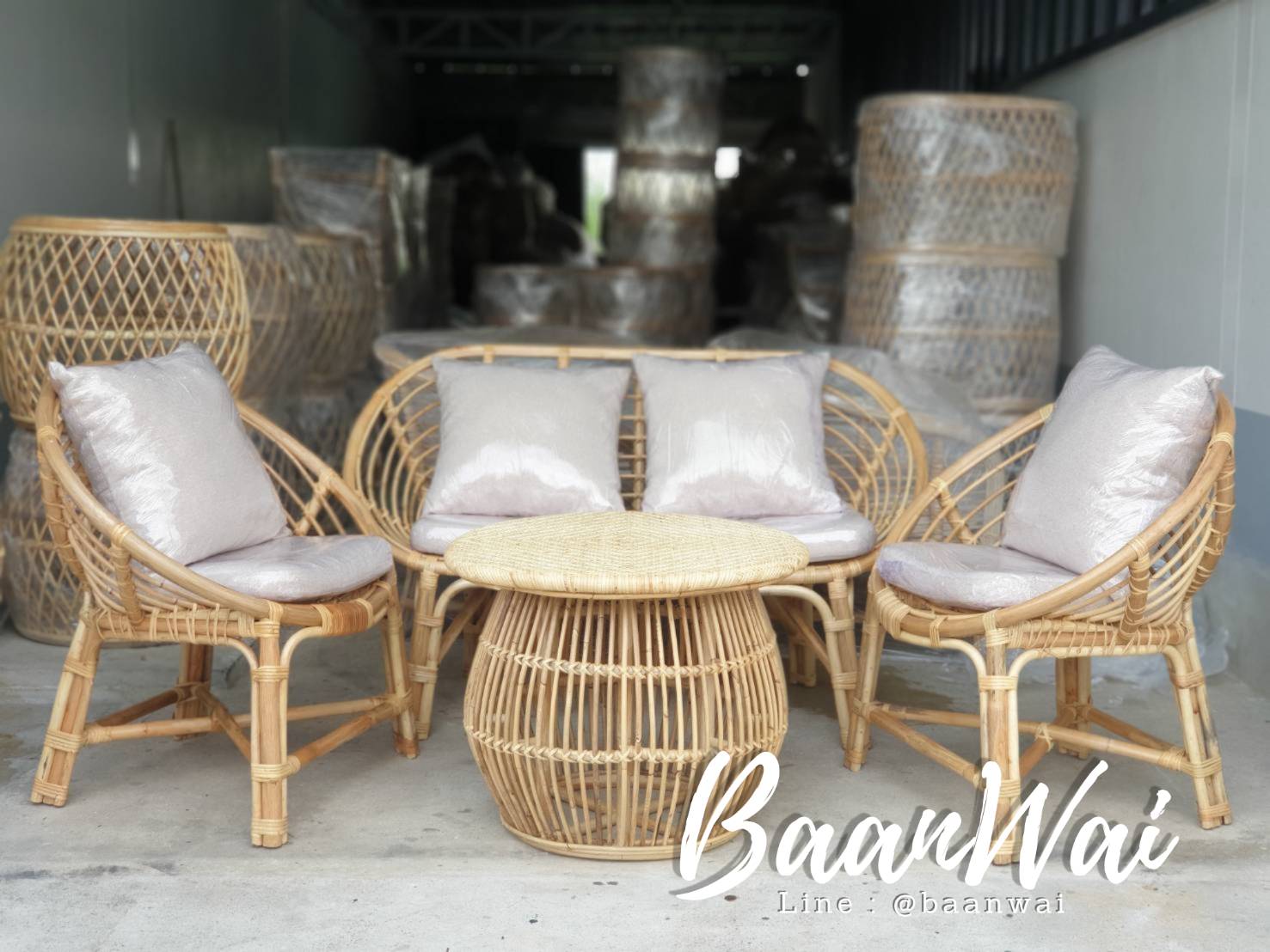 ชุดโซฟาหวายแท้