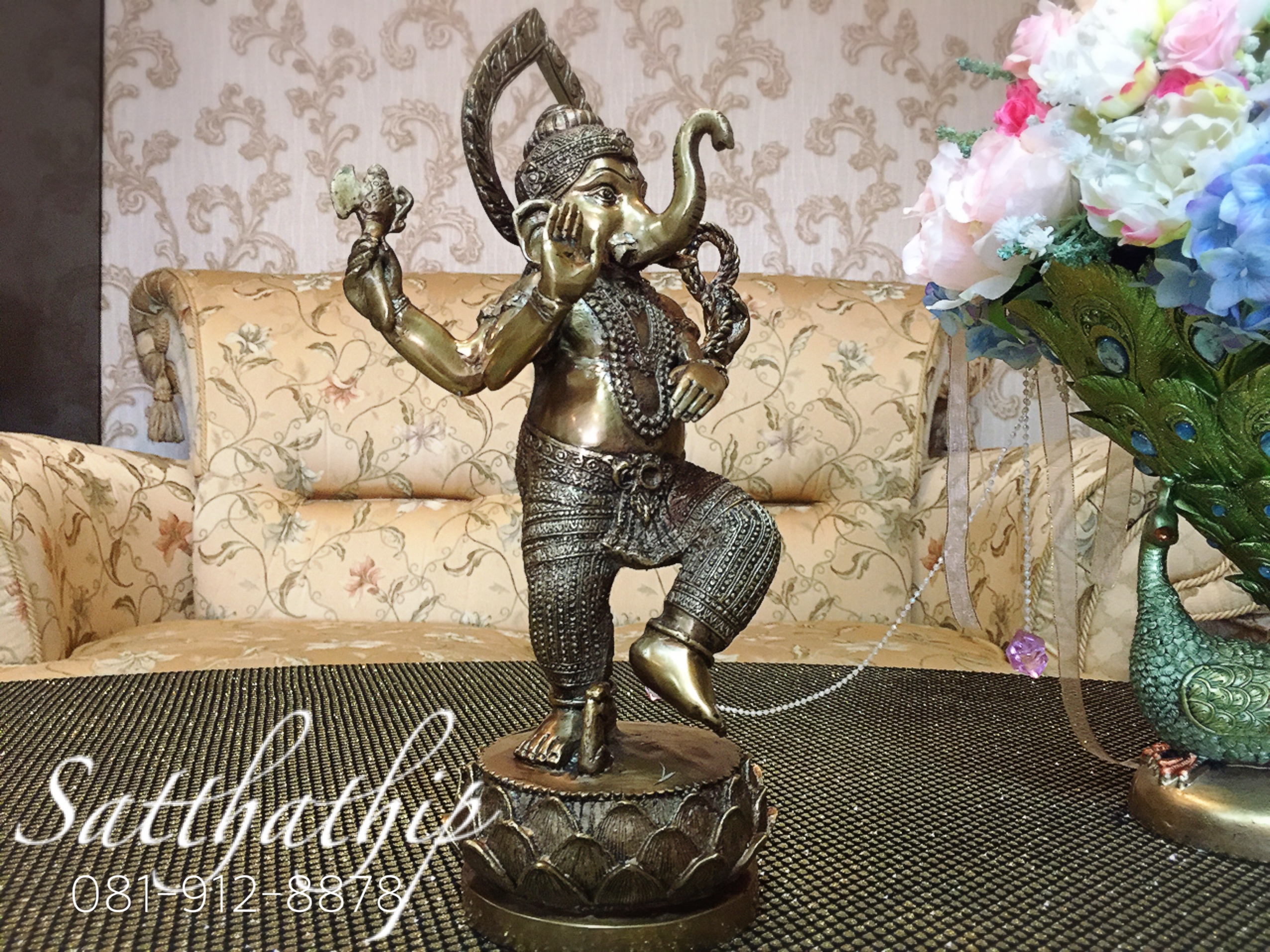 พระพิฆเนศ ปางพระนฤตยะ คณปติ/พระพิฆเนศ ปางร่ายรำ (ทองเหลือง) - Ganesha: Lord of Success