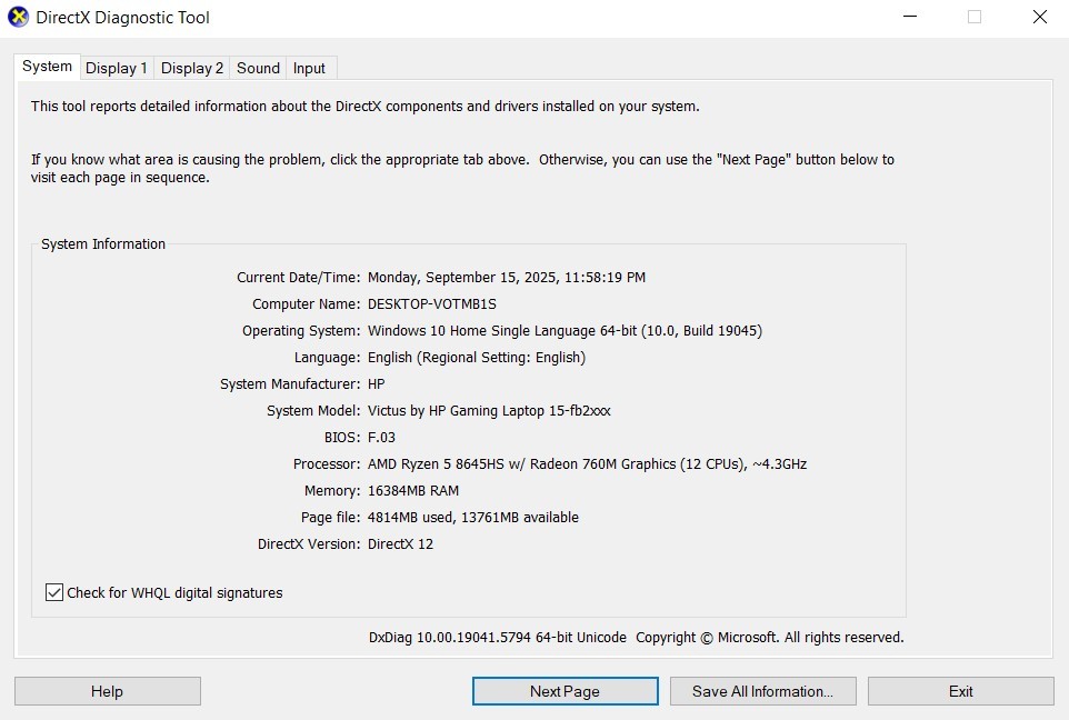 HP VICTUS 15-FB2105AX (MICA SILVER)