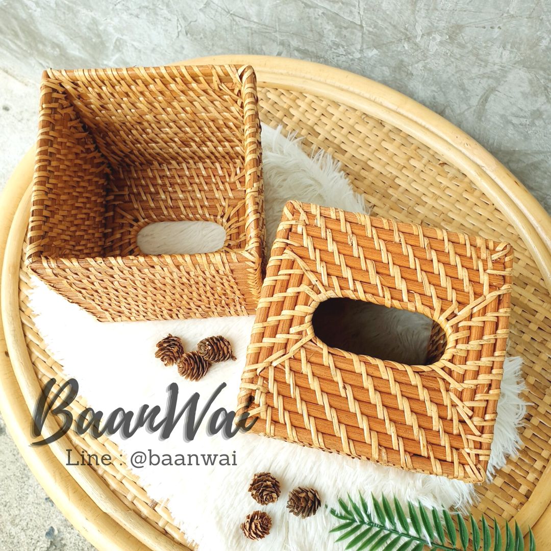 กล่องหวาย กล่องครอบทิชชูหวาย กล่องหวายอเนกประสงค์