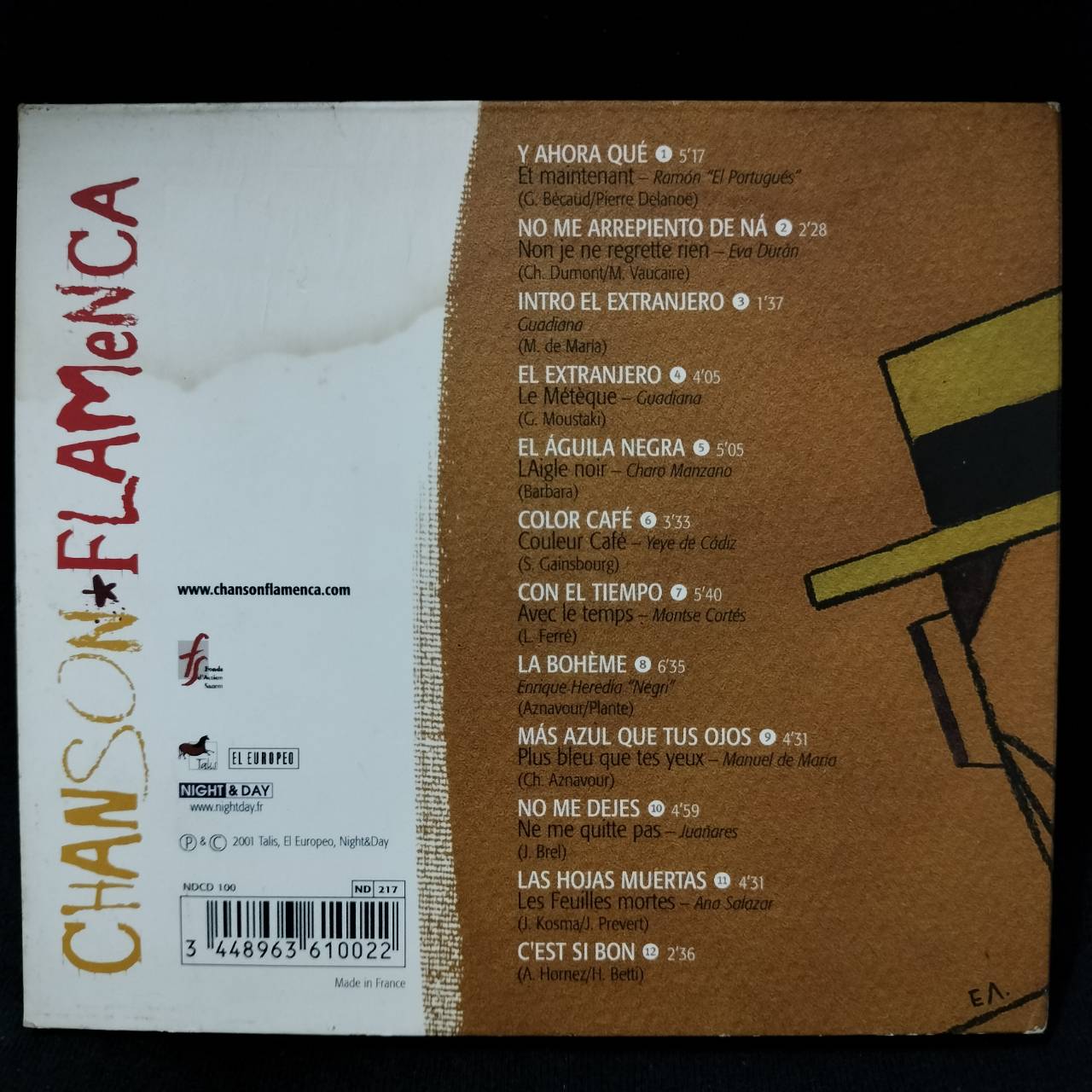 Various – Chanson+Flamenca / FRANCE / ปกหลังมีคราบน้ำ / แผ่นดี