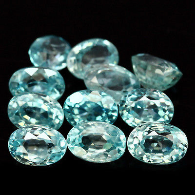 เพทายสีฟ้าทะเล (Zircon) 7.02 กะรัต 11 ชิ้น