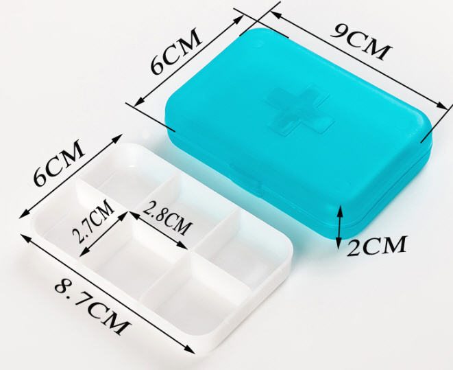 กล่องใส่ยา,ตลับใส่ยา,กล่องใส่ยาพกพา,กล่องยา,กล่องใส่ยา6ช่อง