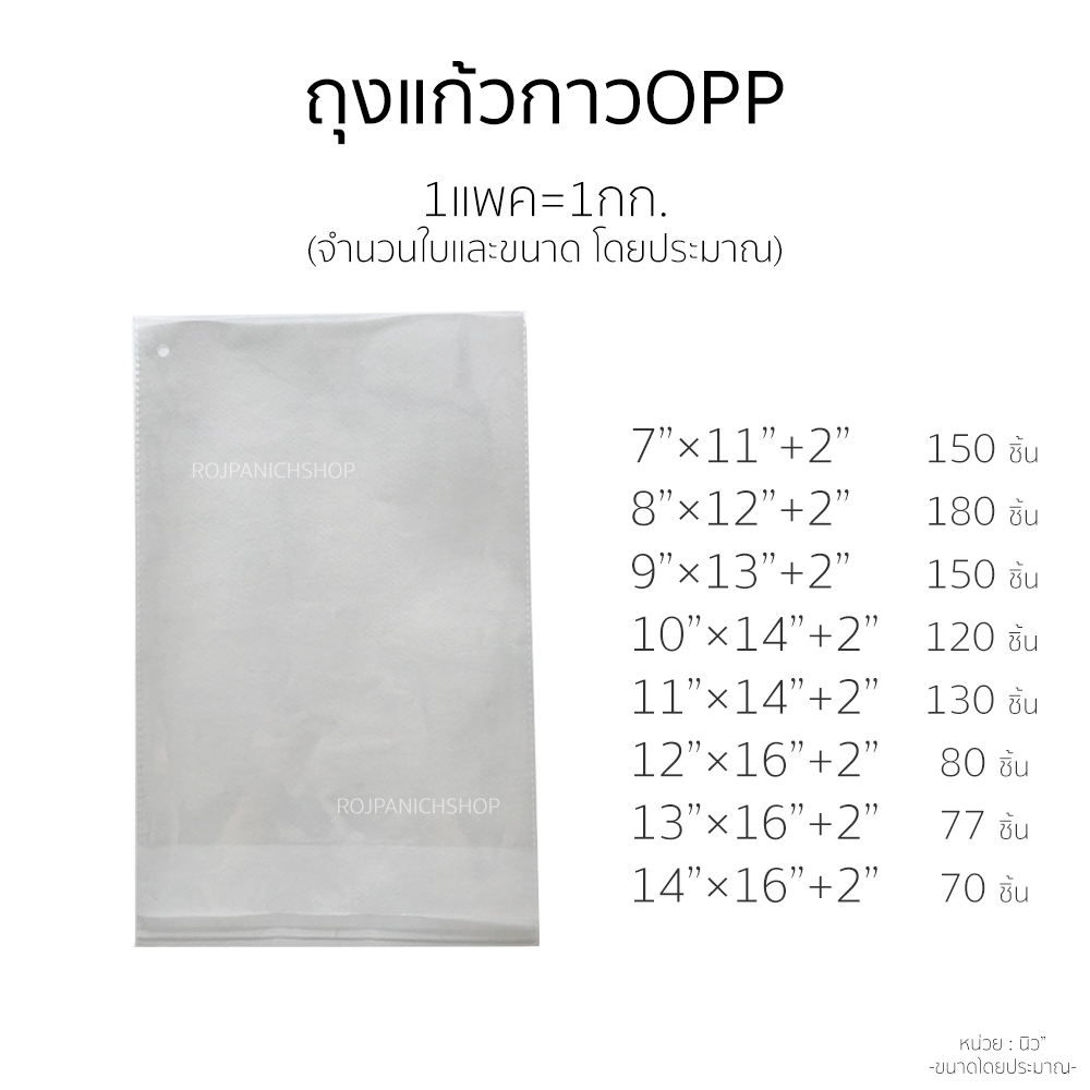 ถุงแก้วกาวOPP
