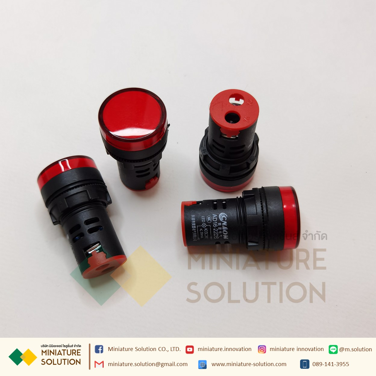 Pilot Lamp LED ไพล็อตแลมป์ 22mm 24V (Blue-Green-Red-White-Yellow)