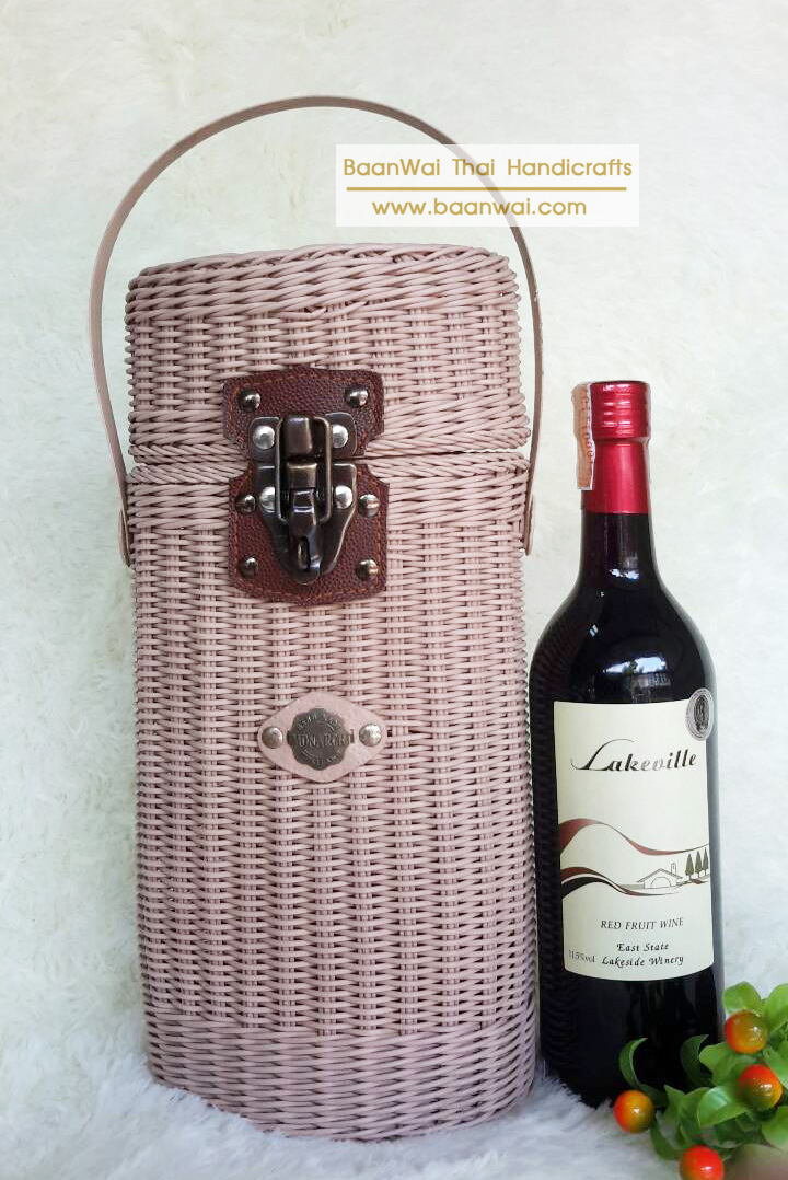 ตะกร้าใส่ขวดไวน์ หวายเทียม