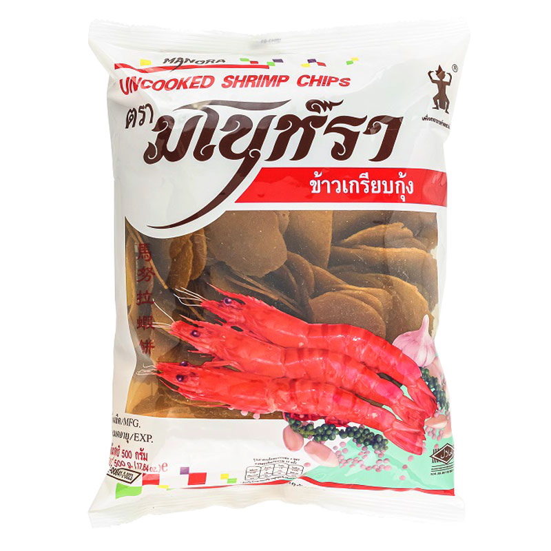 ข้าวเกรียบดิบ รสกุ้ง ตรามโนราห์ ขนาด 500 g. Shrimp Flavored Rice Cracker 500 g. (05-8494)
