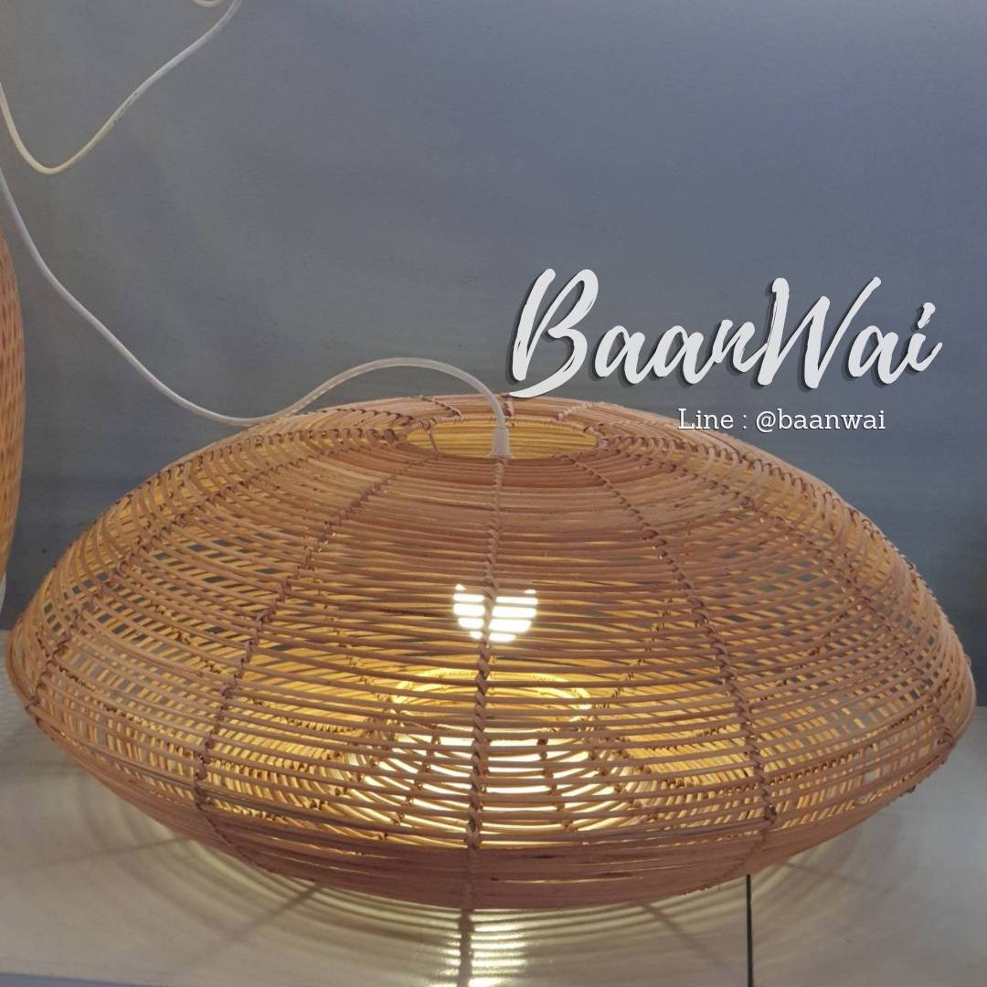 โคมไฟหวาย รุ่นดอกบัว New ขนาด 70 x 30 cm