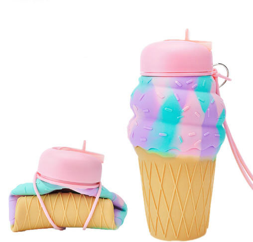 แก้วซิลิโคน,แก้วน้ำพับได้,แก้วซิลิโคนรูปไอติมโคน