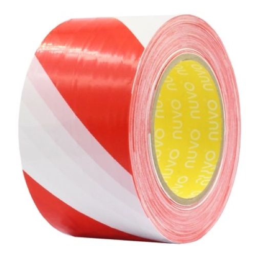 พลาสติกกั้นเขต นูโว สีดำ-เหลือง / สีขาว-แดง ม้วน 70มม.x100ม. / 70มม.x200ม.