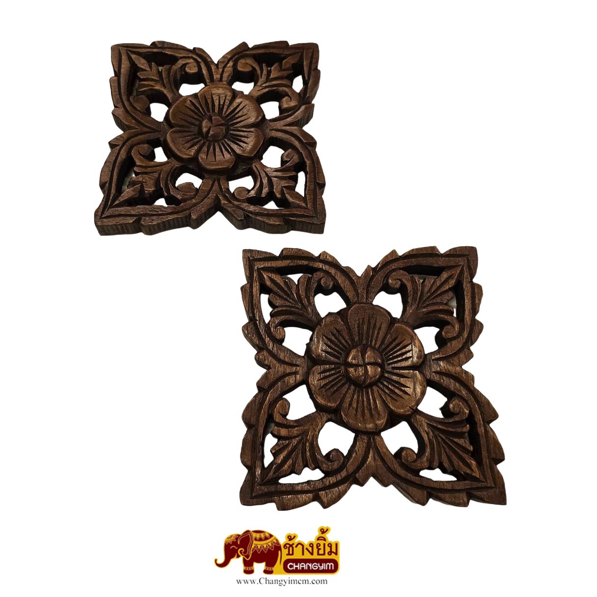 แผ่นแกะสลักลายดอก 6 นิ้ว
