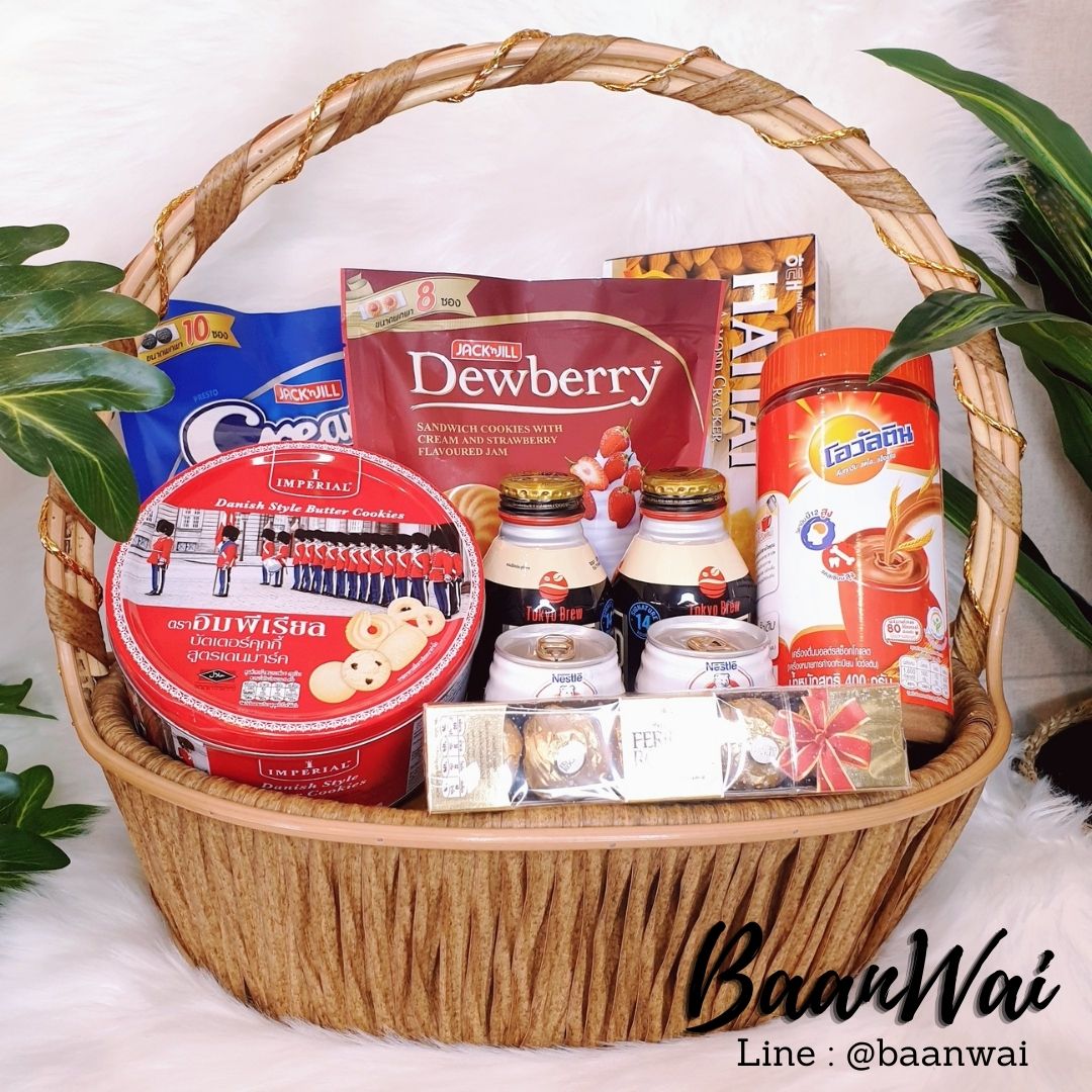 กระเช้าหวาย Code-003 ทรงรี