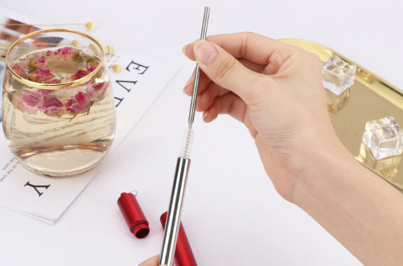 หลอดสแตนเลส+แปรง,หลอดสแตนเลสพกพา,หลอดสแตนเลสพวงกุญแจ