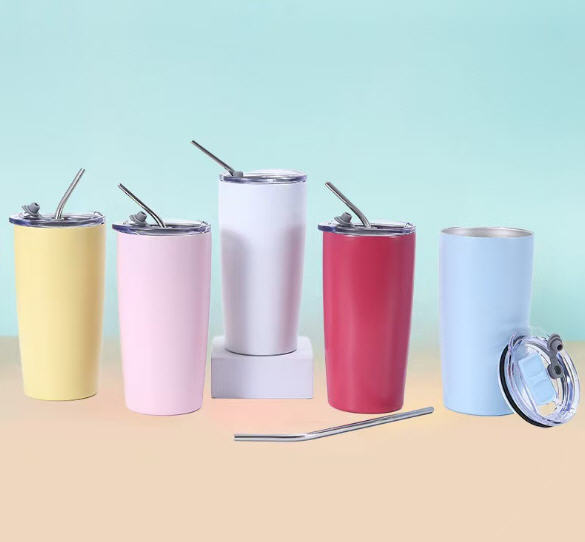 แก้วสแตนเลส,แก้วน้ำสแตนเลสพร้อมหลอด,20oz