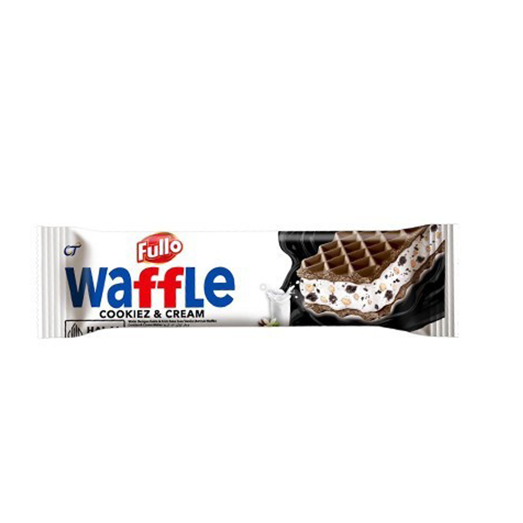 ฟลูโล วาฟเฟิล คุ๊กกี้แอนด์ครีม Fullo Waffle Cookie N Cream 19 g. x 12 ซอง (05-8571)