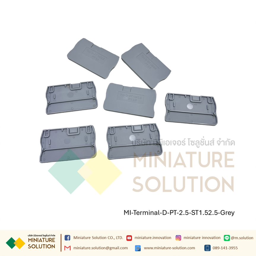 (ราคา ต่อชิ้น) PT 2.5 PTTB2.5 Push in terminal Push-in Terminal Block เทอมินอล บล็อก PT2.5 Terminal Block Contact เทอร์มินอล (สีเทา)(ตัวปิดท้าย)