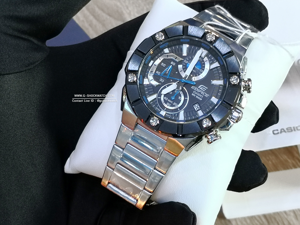 CASIO EDIFICE นาฬิกาข้อมือ นาฬิกากันน้ำ นาฬิกาของแท้ ประกันศูนย์ CMG 1 ปี รุ่น EFR-569DB-1A