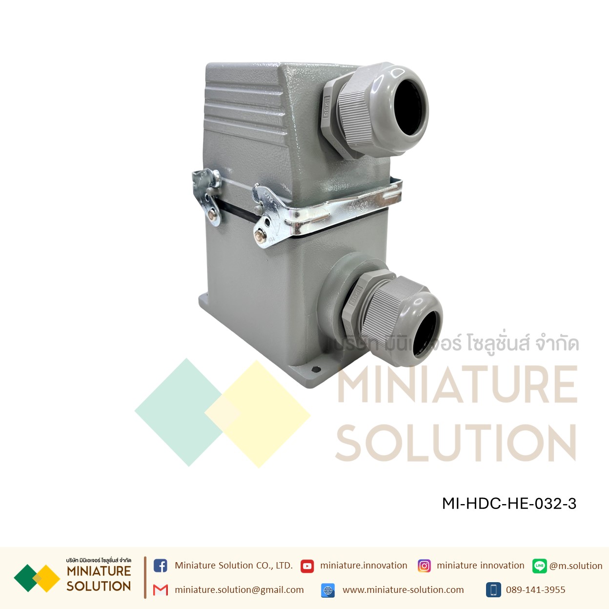 ปลั๊กเชื่อมต่อใช้สำหรับงานหนัก Heavy Duty Connectors Power แบบขันสกรู16A 500V HDC-HE-4/6/10/16/20/24/32/48 3 ช่อง