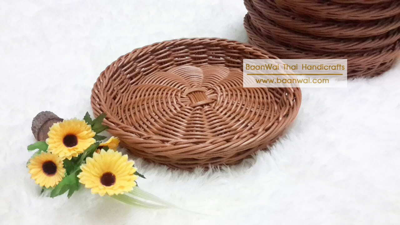 ถาดหวายเทียม ถาดหวายใส่ขนมปัง ขนาด M 27*4.5 cm