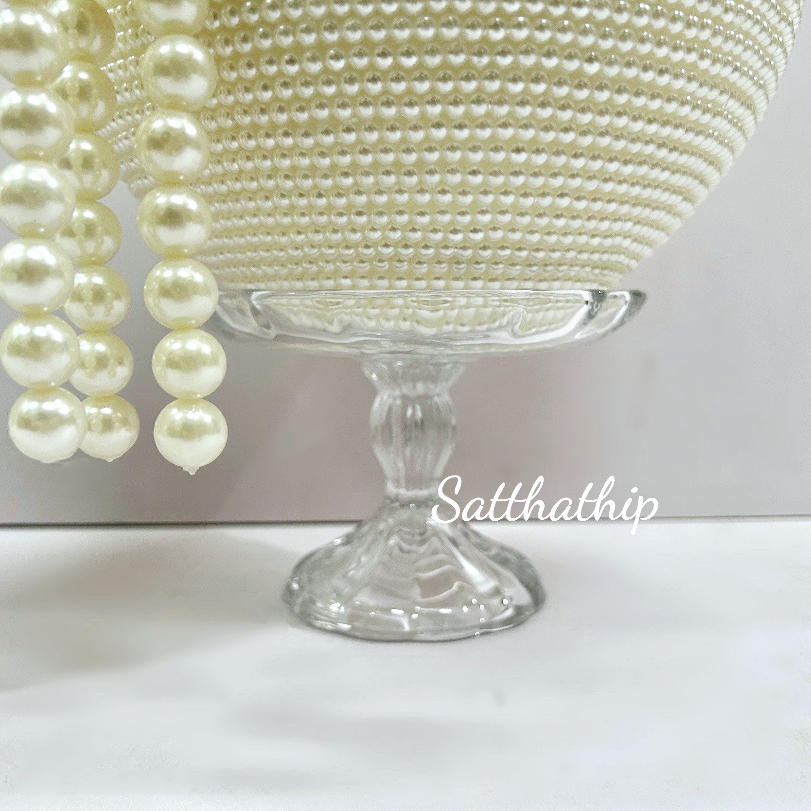 พานพุ่ม - พานพุ่มสักการะ - พานพุ่มเงินทอง - พานพุ่มสีขาว [8 นิ้ว/ 3,500บาท/คู่]