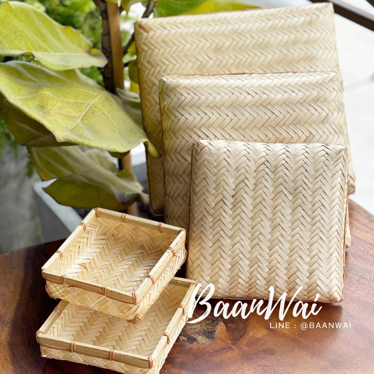 กล่องไม้ไผ่ มีฝาปิด