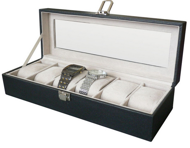 กล่องใส่นาฬิกา 6 เรือน ฝากระจก,ราคาโรงงาน,ของขวัญ,สินค้าพรีเมี่ยม