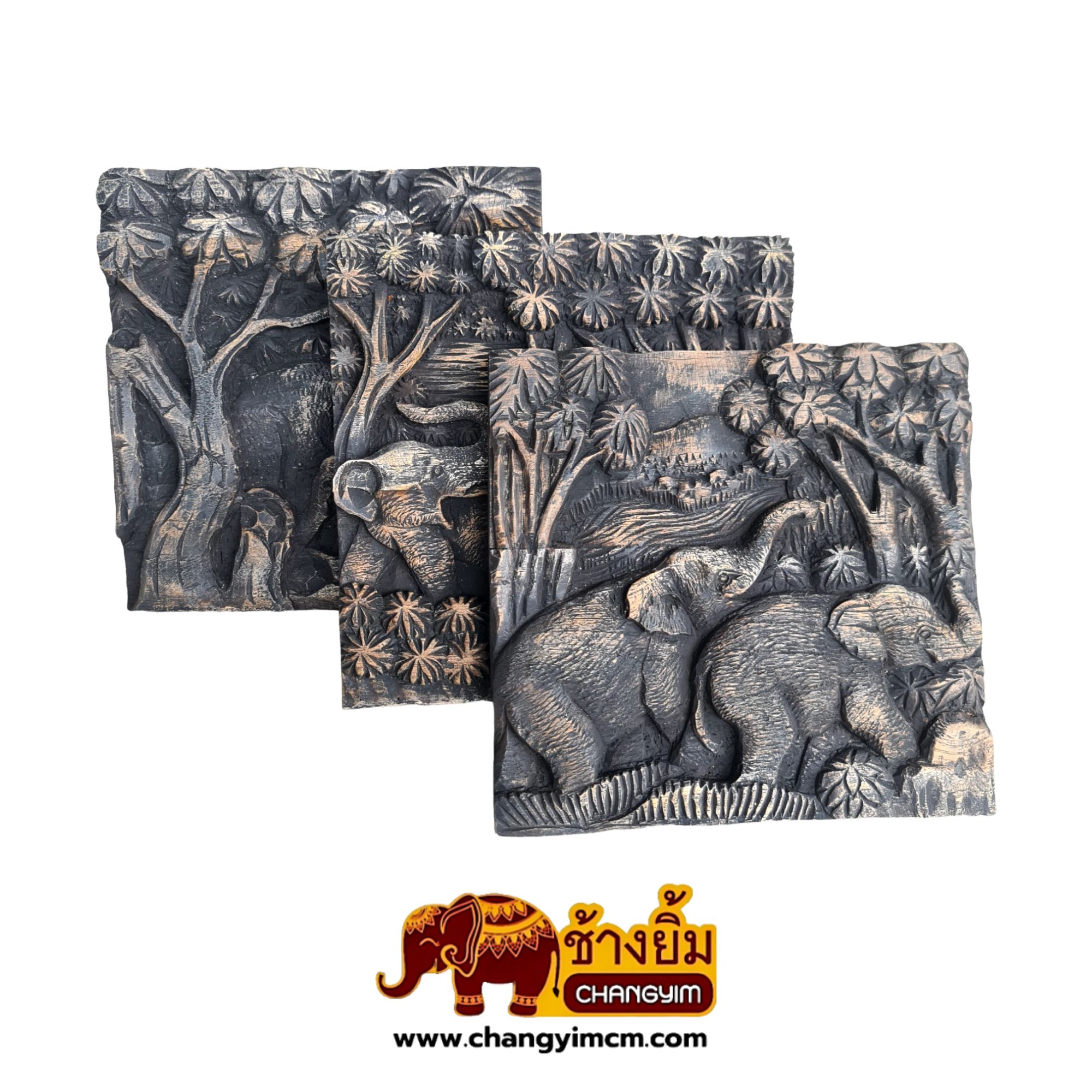 แผนแกะสลักสี่เหลี่ยม 8 นิ้ว เคลือบดำ