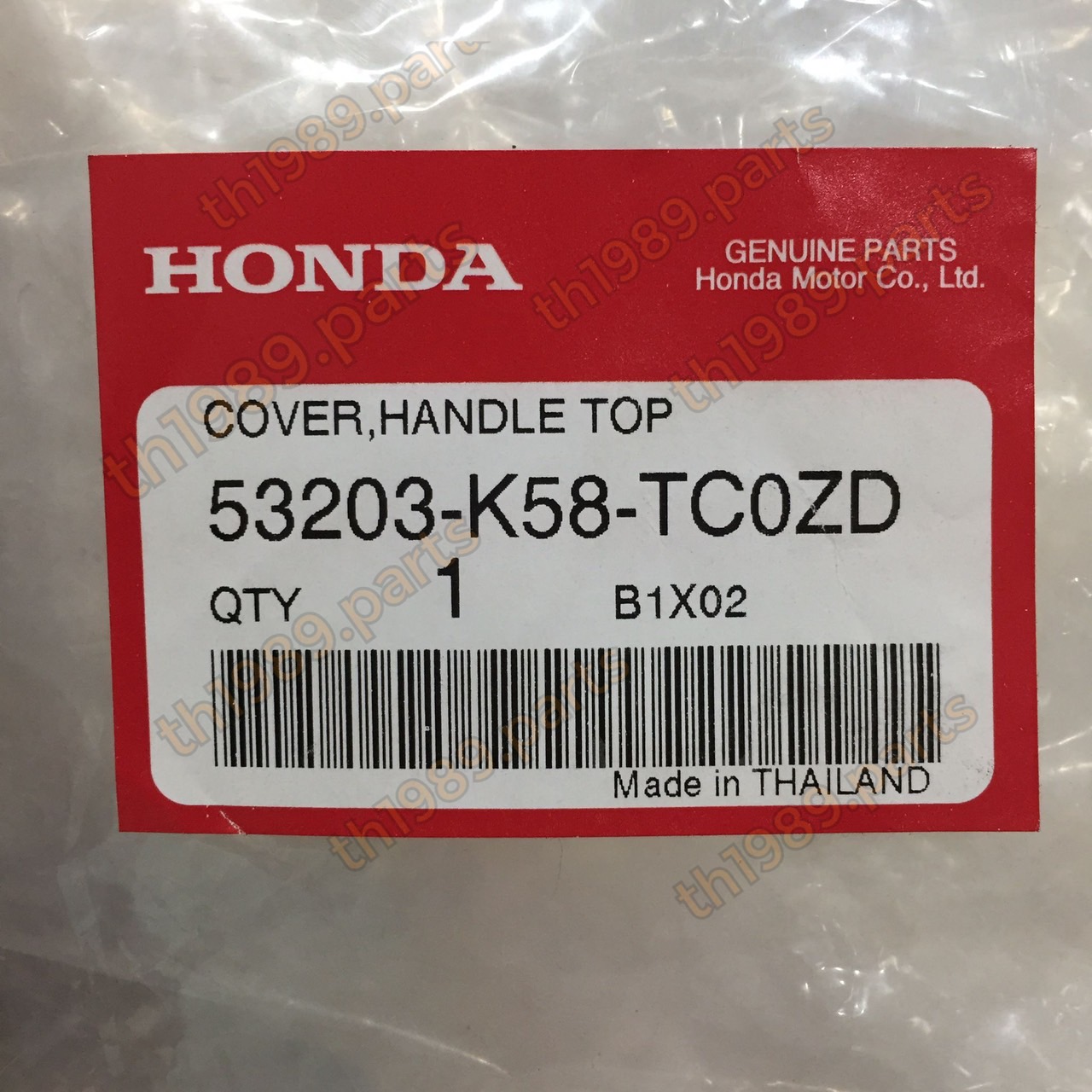 53203-K58-TC0ZD ฝาครอบแฮนด์ตัวบน WAVE110I 2019-2021 รถสีน้ำเงิน-ดำ อะไหล่แท้ HONDA