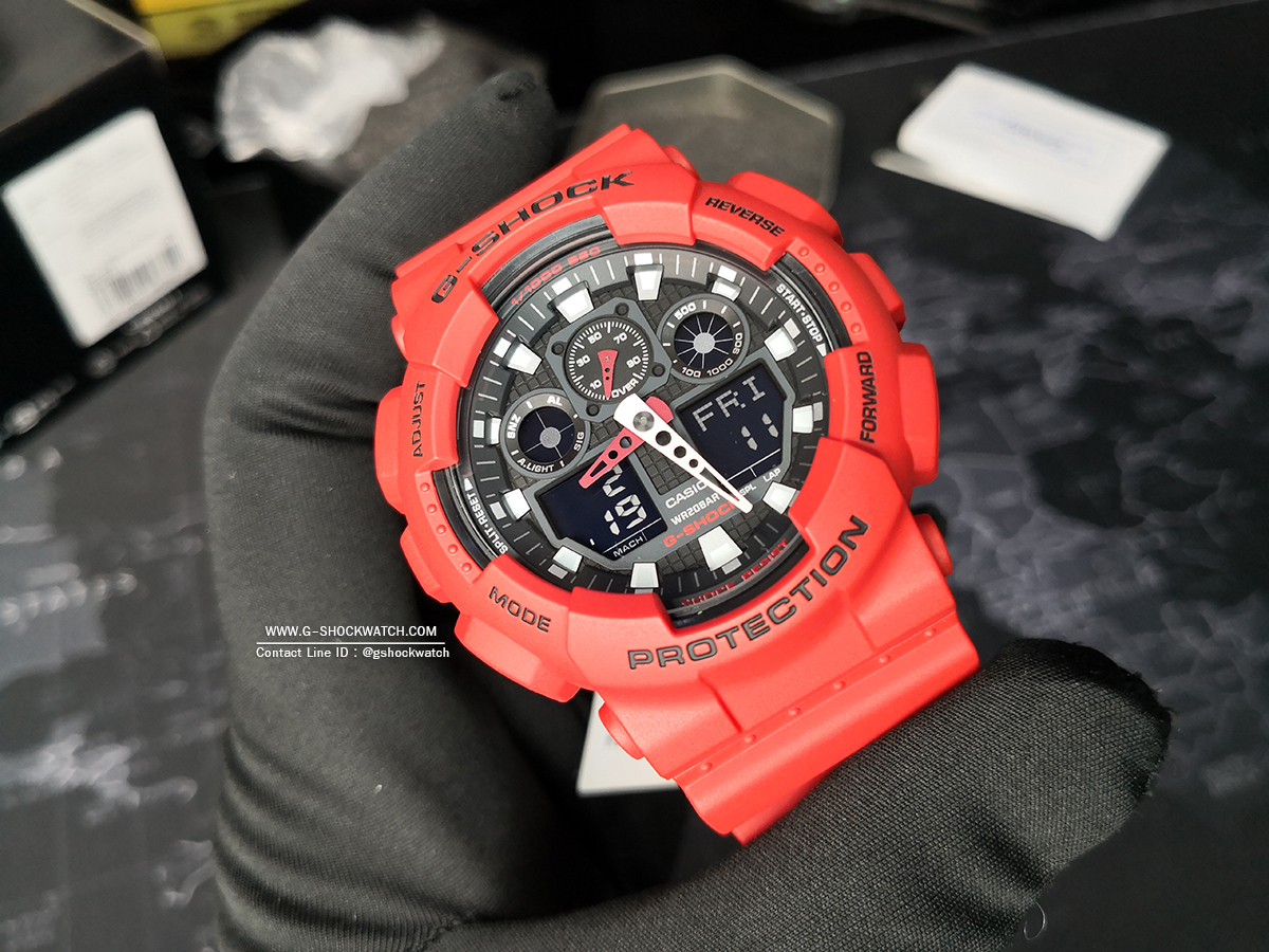 CASIO G-SHOCK นาฬิกาข้อมือ นาฬิกากันน้ำ นาฬิกาของแท้ ประกันศูนย์ CMG 1 ปี รุ่น GA-100B-4A