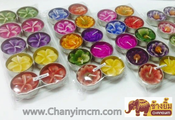 เทียนหอมลายดอกไม้