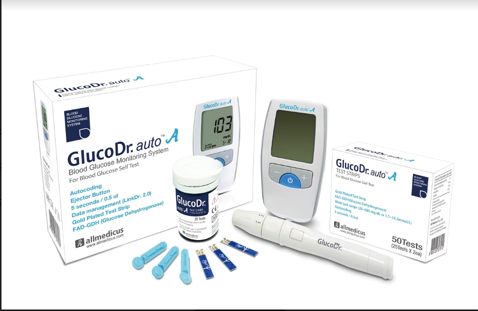 ชุดตรวจระดับน้ำตาลในเลือด Gluco Dr.Auto