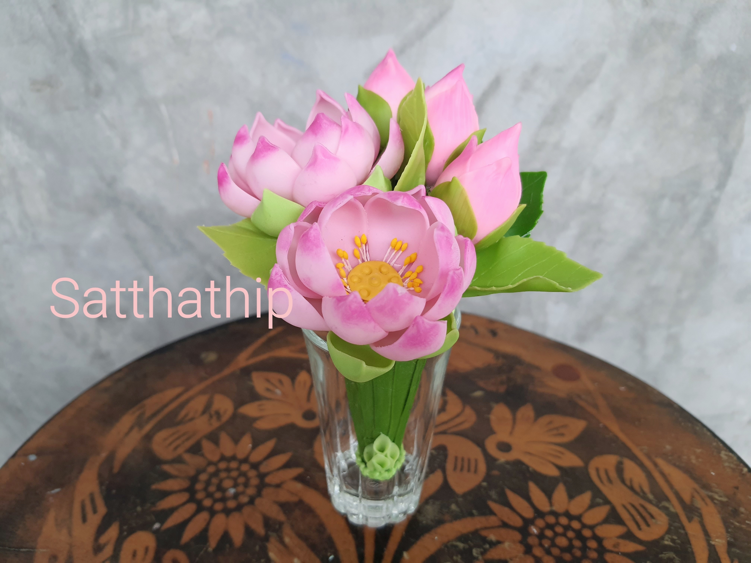 กรวยดอกบัว ประดิษฐ์จากดิน