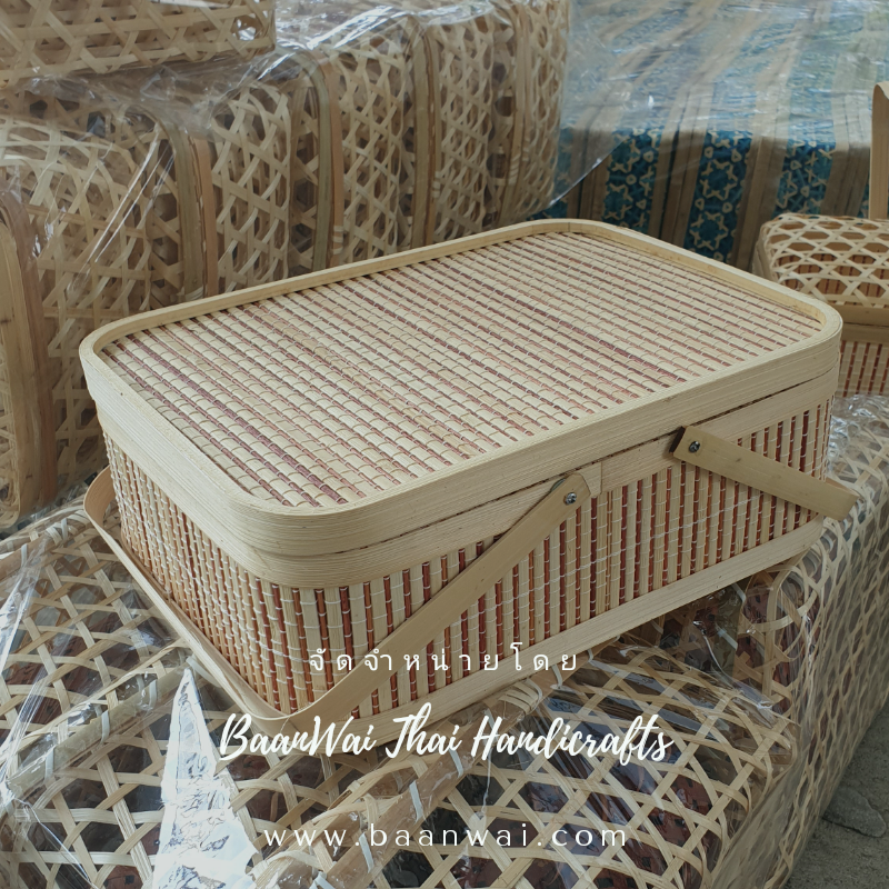 กล่องปิ่นโต ทรงสี่เหลี่ยม ฝาโปร่ง ขนาด 17*26*10 cm