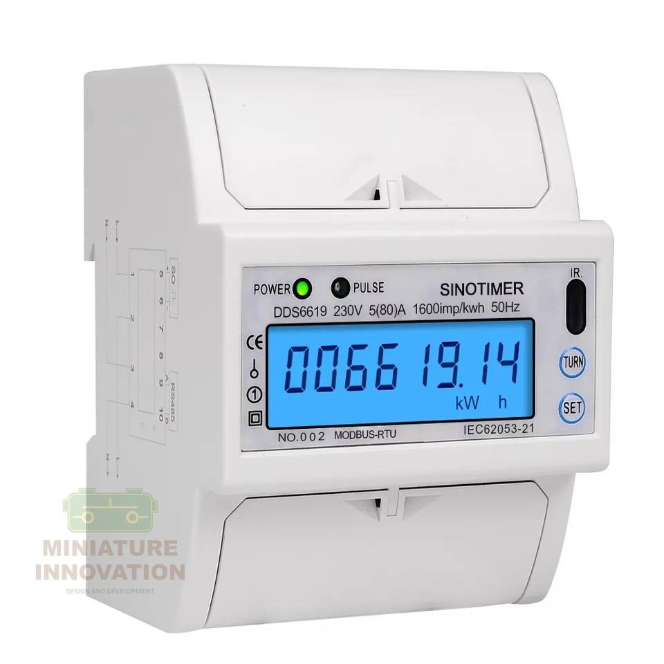 DDS6619-015 Multi function Single Phase 5-100A 230V AC Energy Meter ไฟฟ้า Meter Monitor DIN Rail RS485 Modbus