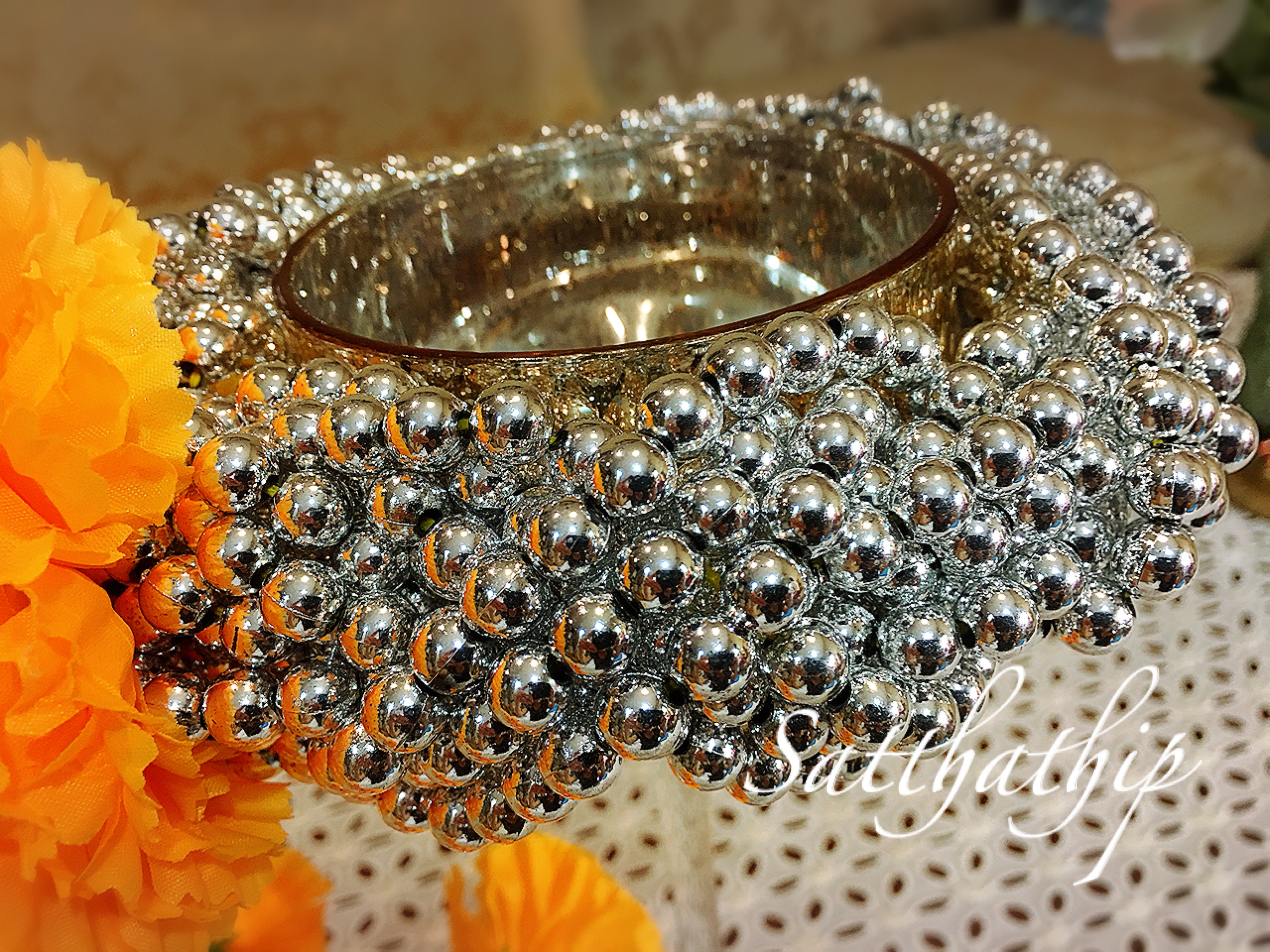 พวงมาลัยลูกปัด - พวงมาลัยลูกปัดสีเงิน - Garland