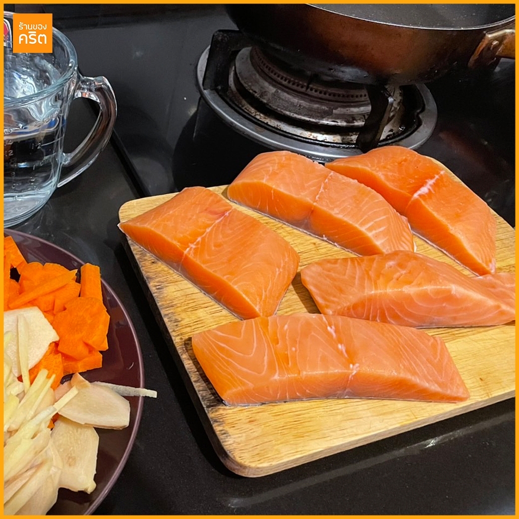 เนื้อ แซลมอน นอร์เวย์ ไร้ก้าง 100 กรัม | แซลมอนชาคริต สด-แช่แข็งความเร็วสูง | ทานดิบได้ x เก็บได้นาน | แซลมอนสด แช่แข็ง