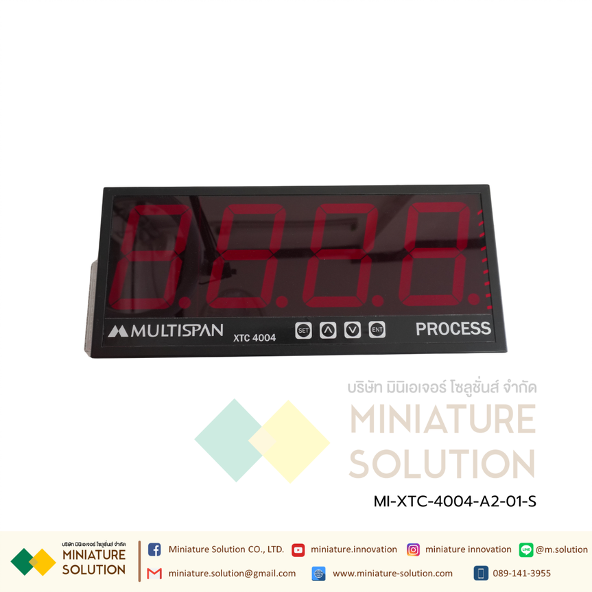 XTC-4004 Jumbo Display with RS-485 MODBUS 4" Display 165(H)x392(W)x55(D) mm J/K/Pt-100/4-20mA DC/0-10V DC/0-20mA Multispan
