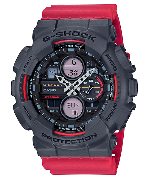 CASIO G-SHOCK นาฬิกาข้อมือ นาฬิกากันน้ำ นาฬิกาของแท้ ประกันศูนย์ CMG 1 ปี รุ่น GA-140-4A ดำ-แดง