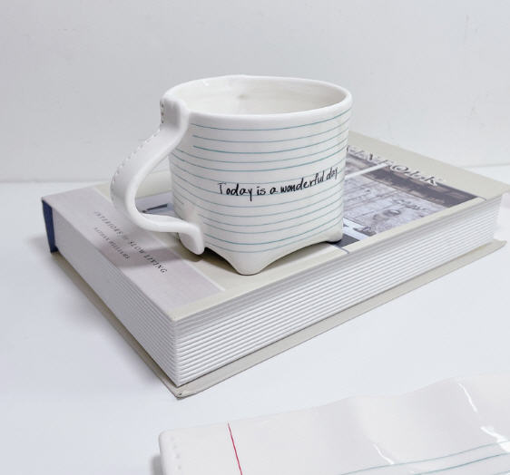 แก้วเซรามิก,แก้วเซรามิค,แก้วเซรามิกลายเส้นสมุดโน้ต,แก้วกาแฟ