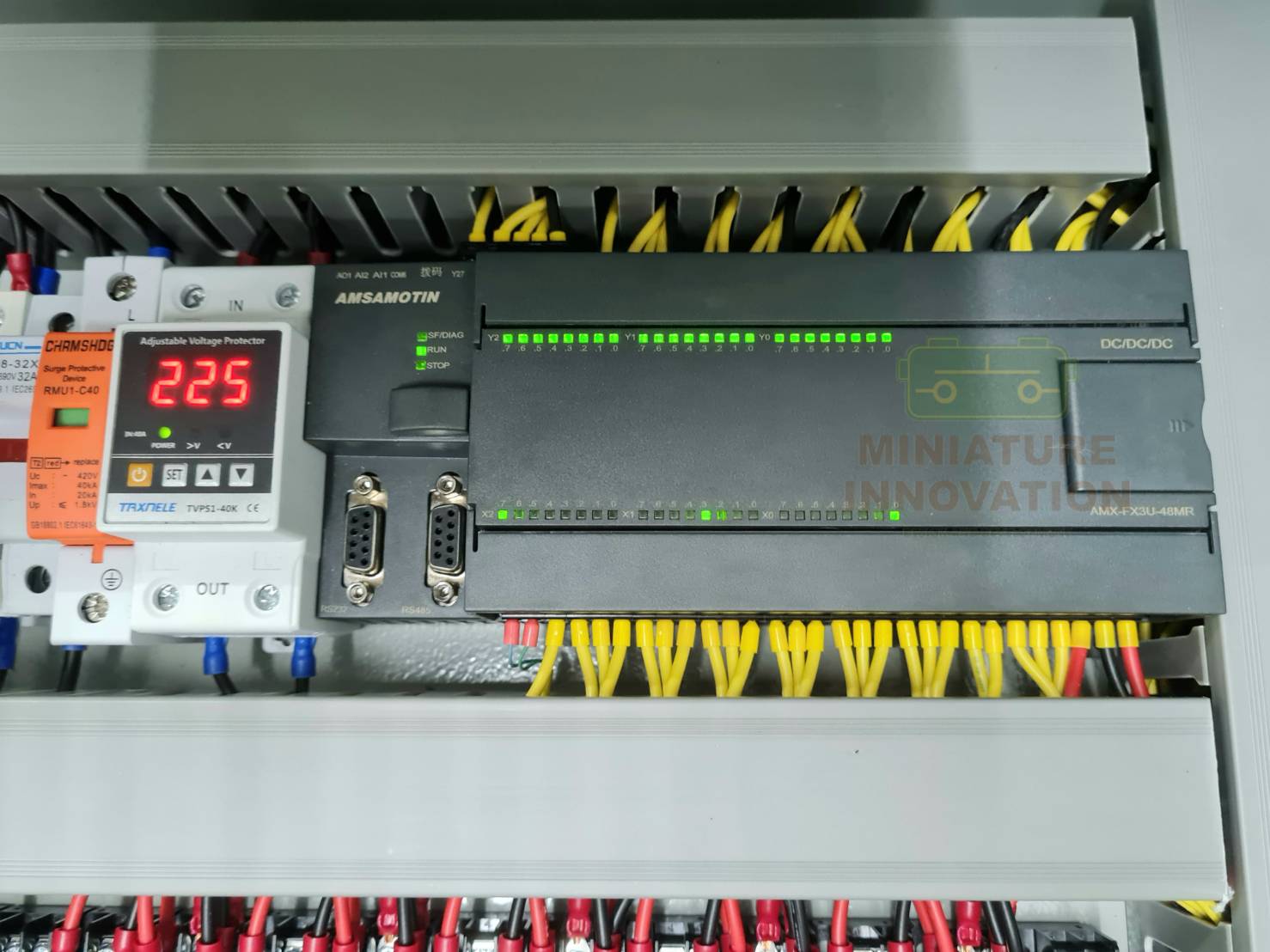 AMX FX3U-48MR for Mitsubish MELSEC Series FX3U PLC Amsamotion RS485 RS232 Relay Transistor 2AI/1AO 24DI/24DO MODBUS Analog Controller USB-SC09-FX Programming Cable