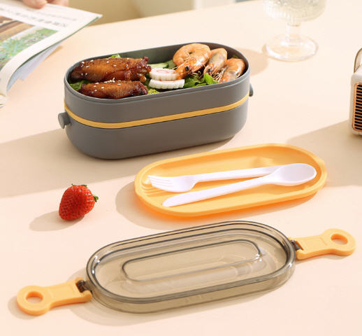 กล่องข้าว,กล่องใส่ข้าวพลาสติก,กล่องใส่ข้าวพลาสติก2ชั้น,1,000ml