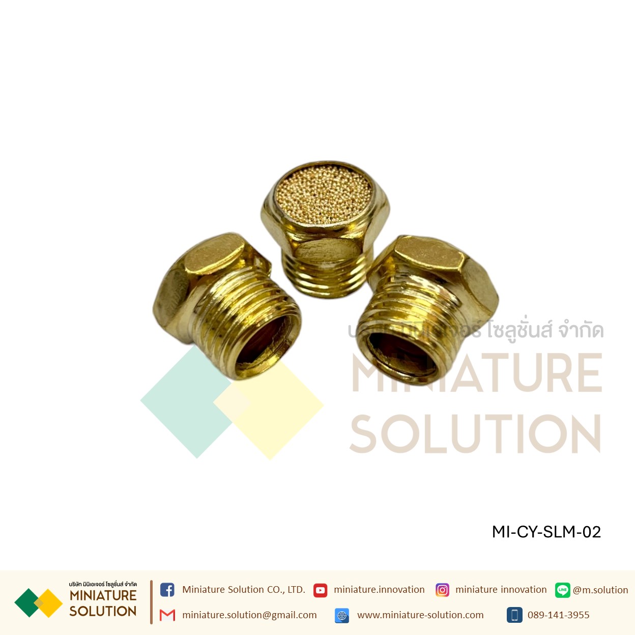 ข้อต่อลม Silencer เก็บเสียง / Muffler หลายขนาด ขนาด SLM-M5, 1, 2, 3, 4, 6, (mm) 1,1.2,1.5 ,2 (inch) (SLM-01/02/03/04/M5)