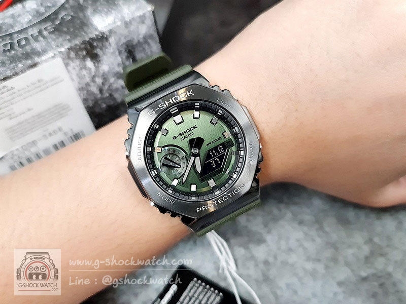 CASIO G-SHOCK นาฬิกาข้อมือ นาฬิกากันน้ำ นาฬิกาของแท้ ประกันศูนย์ CMG 1 ปี รุ่น GM-2100B-3A