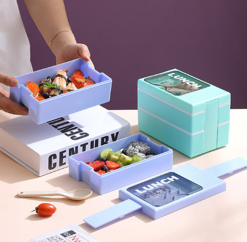 กล่องข้าว,กล่องใส่ข้าวพลาสติก,กล่องใส่ข้าวพลาสติก2ชั้น