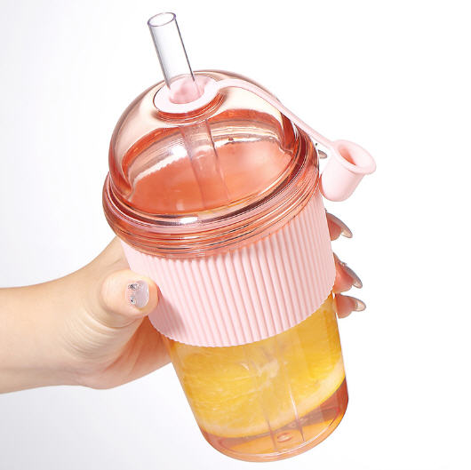 แก้วน้ำพลาสติก,แก้วพลาสติกพร้อมหลอด,430ml,520ml,630ml