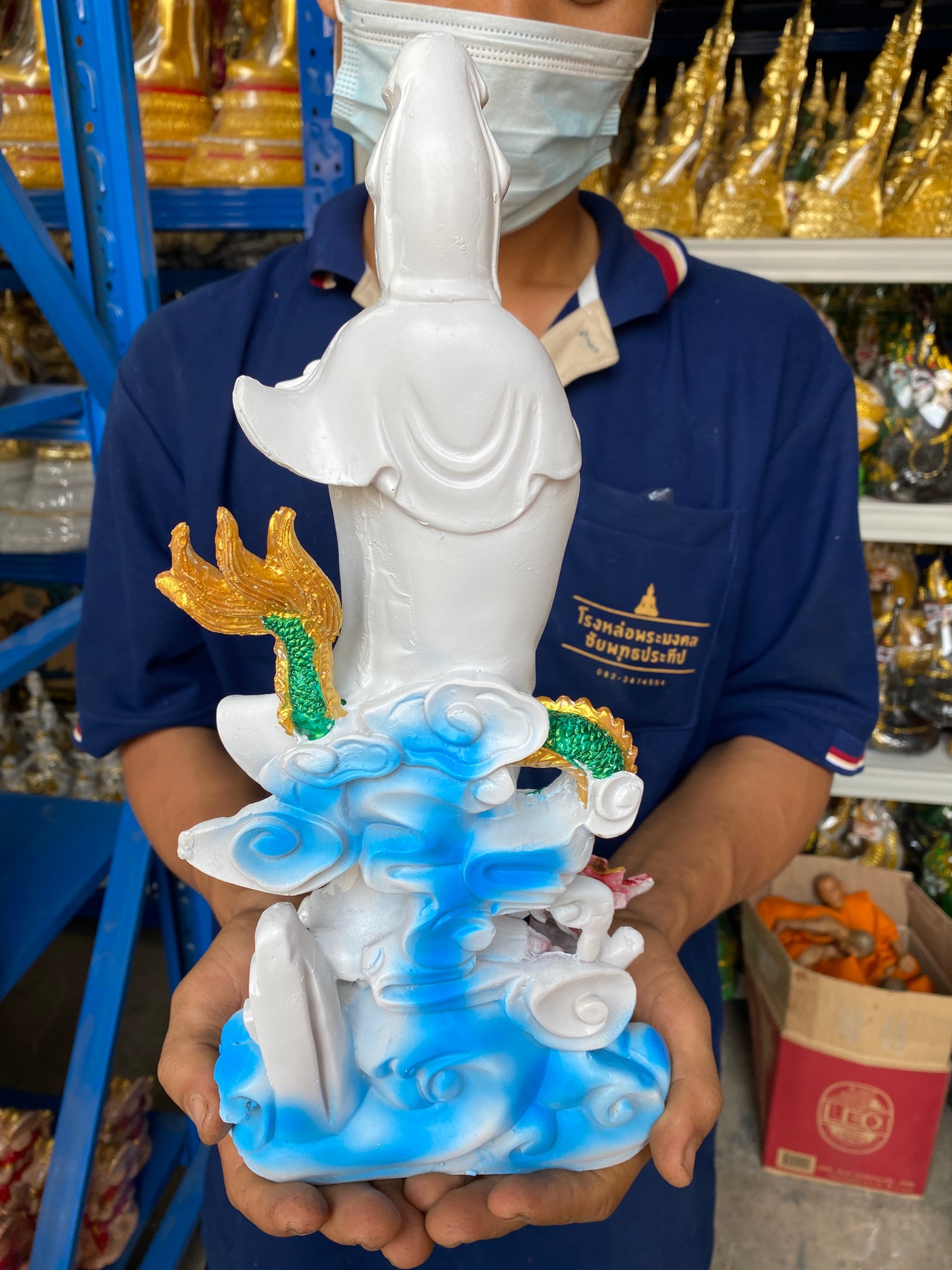 เจ้าเเม่กวนอิมประทับมังกร เจ้าเเม่กวนอิม สูง15นิ้ว